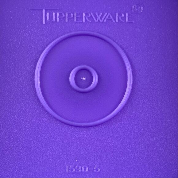 Tupperware Cereal Storage Containers 19 & 13 Cups Purple Lids Clear Frosted - Picture 3 of 7